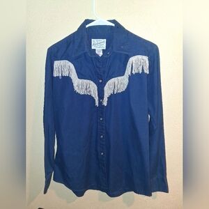 Vintage Tru-West Rockmount Ranch Wear Fringe Cowgirl Western Shirt 8